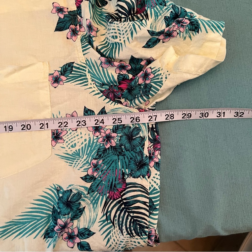 Margaritaville Floral Parrot Floral Short-Sleeve Sz XXL AOP Linen Blend Summer - Picture 7 of 8